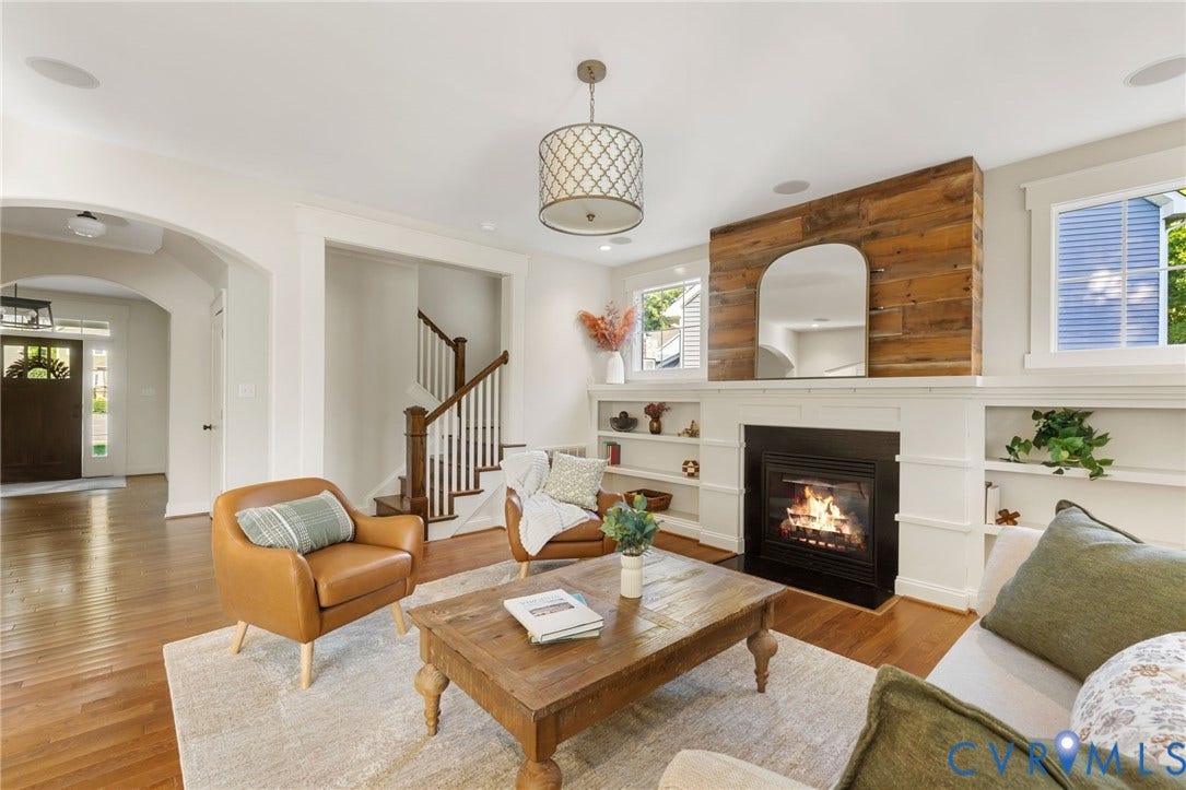 Hardwood flooring and decorative ceiling light fixture