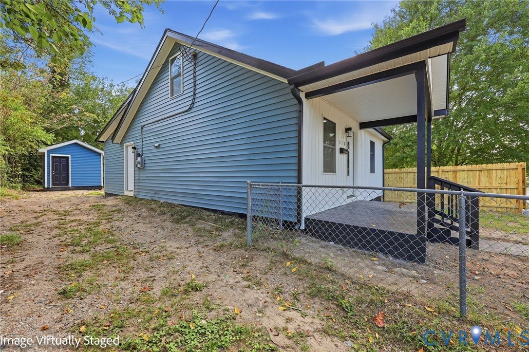 510 N Carolina Avenue, Petersburg, VA 23803 Blue siding exterior with white trim