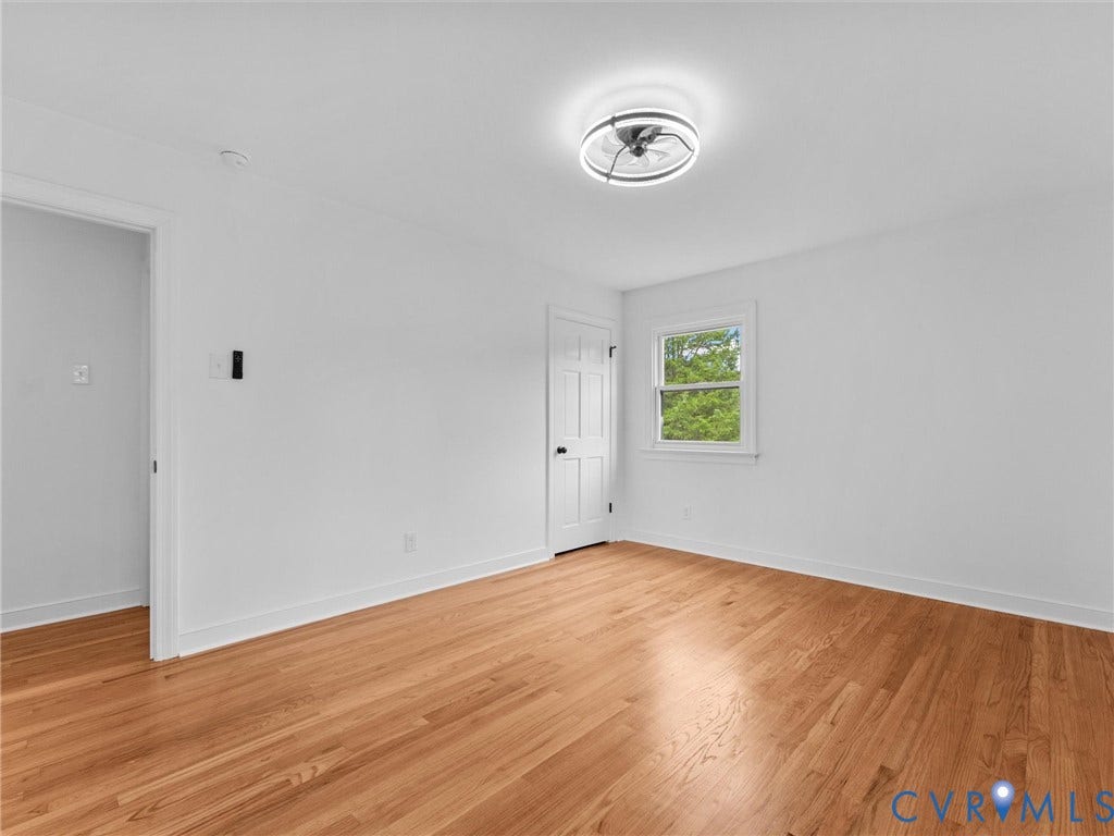 7361 Creekridge Road, Henrico, VA 23231 Hardwood flooring, white walls, and a modern ceiling light fixture