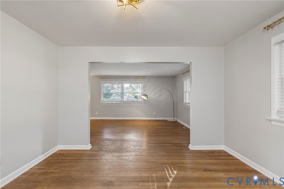 300 Gunby Drive, Henrico, VA 23229 Hardwood flooring throughout, neutral wall paint, and white trim molding