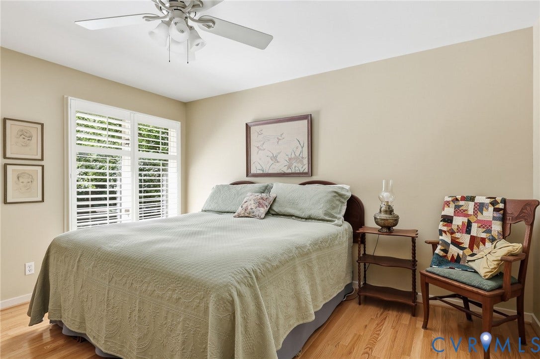 13701 Harbourwood Road, Harbourwood, Midlothian, VA 23112 Bedroom 2 with ceiling fan and double closet