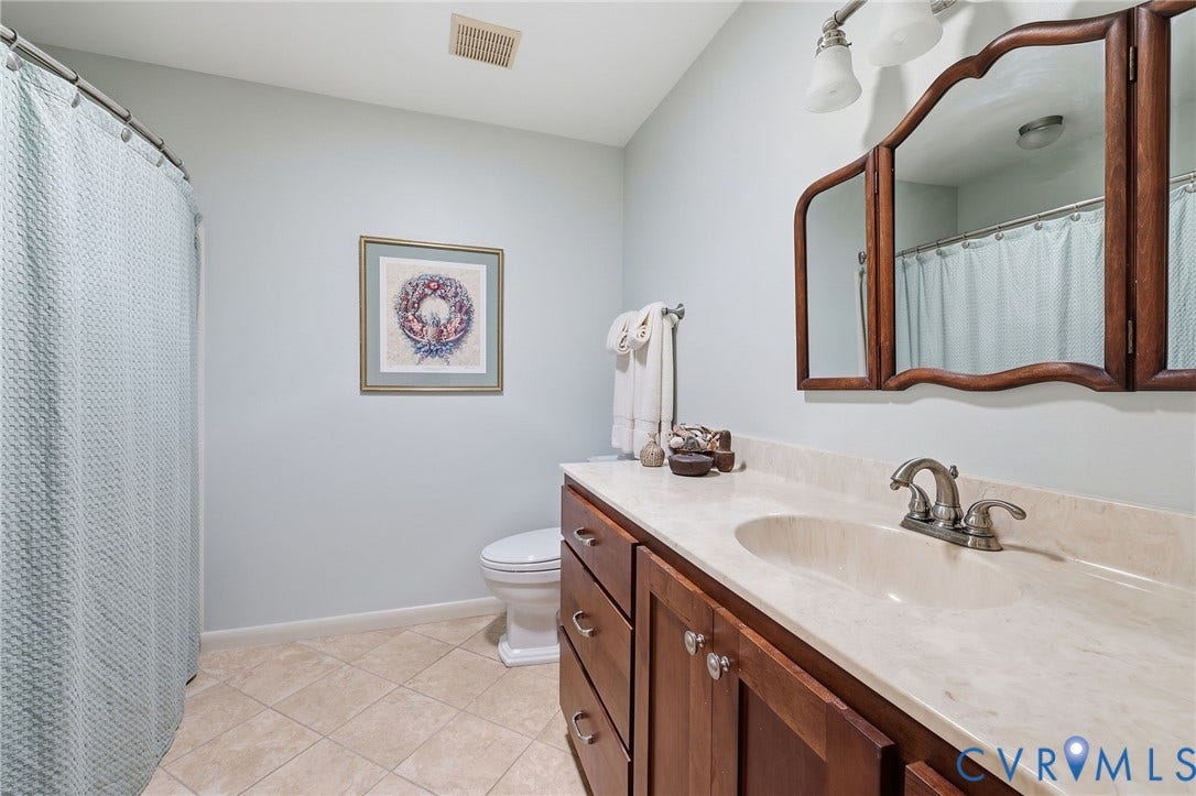 13701 Harbourwood Road, Harbourwood, Midlothian, VA 23112 Hall bath with shower and tub.