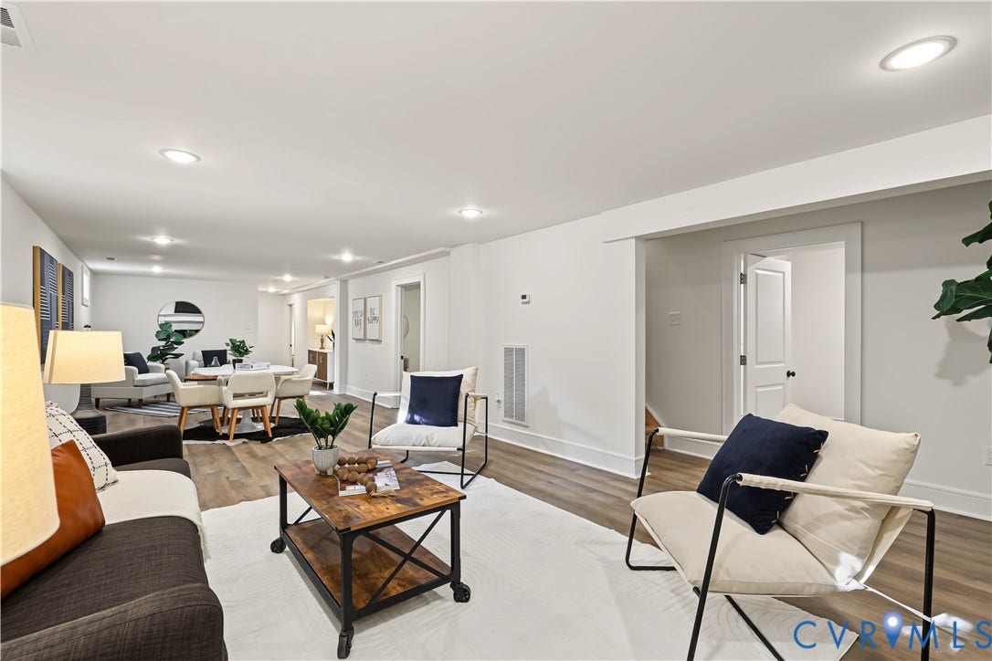 702 Westham Parkway, Westham, Henrico, VA 23229 Recessed lighting, wood-finish flooring, white trim, and white walls create a bright interior
