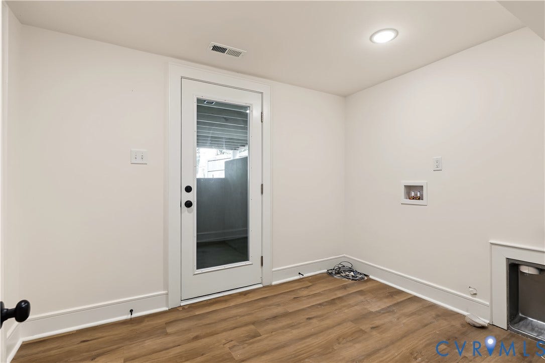 702 Westham Parkway, Westham, Henrico, VA 23229 Wood-finish flooring, recessed lighting, white walls, white trim, and a full-light glass door