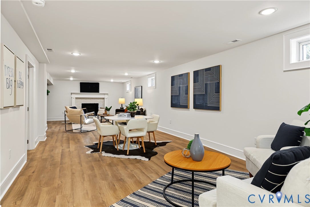 702 Westham Parkway, Westham, Henrico, VA 23229 Recessed lighting illuminates the expansive room featuring wood-finish flooring