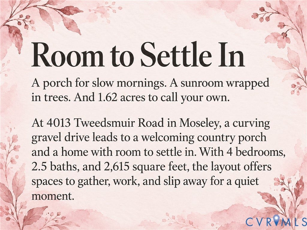 4013 Tweedsmuir Road, Moseley, VA 23120 4013 Tweedsmuir Road, Moseley, VA 23120