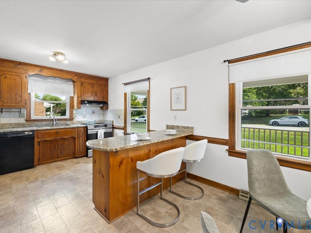 Island, granite countertops