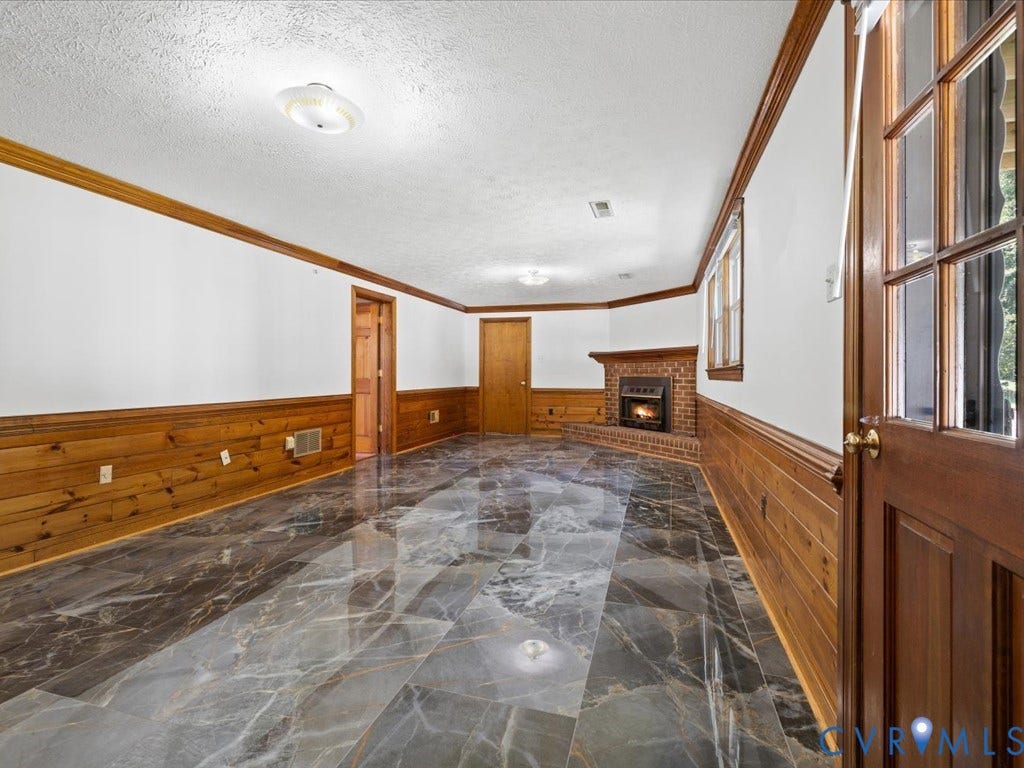 Marble-tiled family room (basement)
