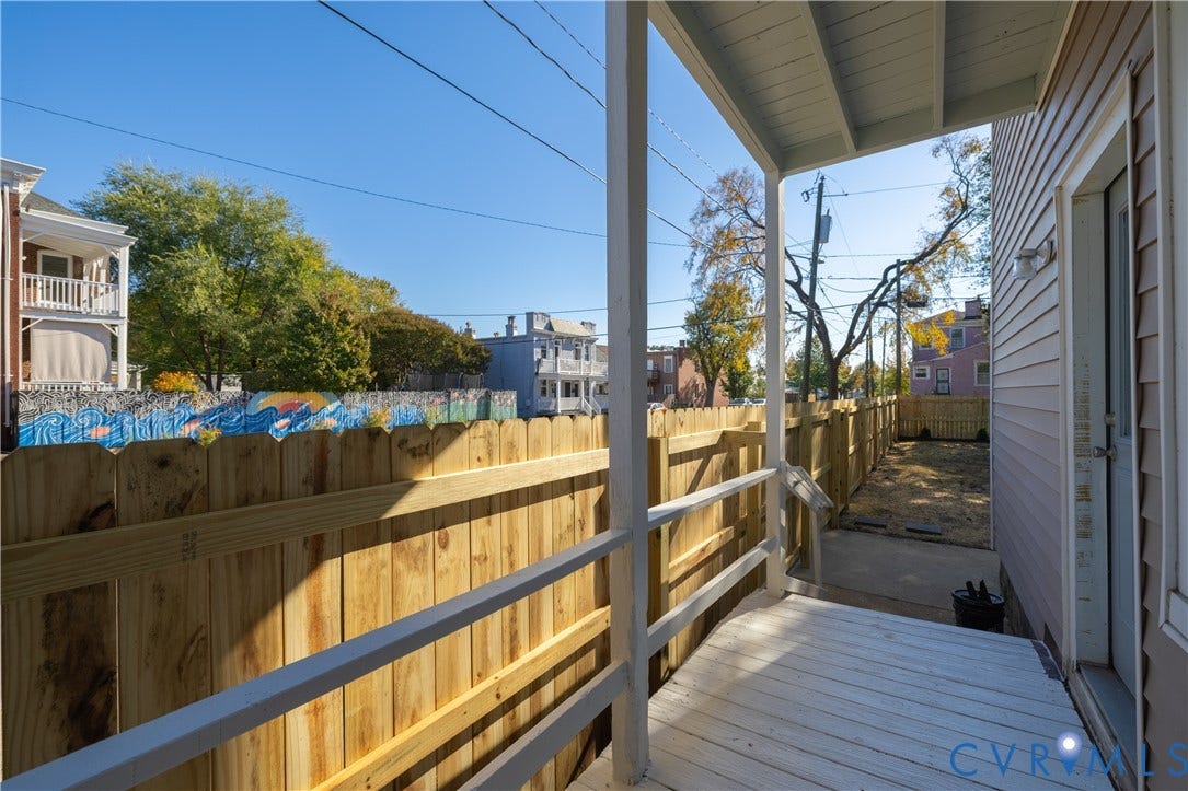 523 N 31st Street, Church Hill North, Richmond, VA 23223 First floor Covered Side Porch