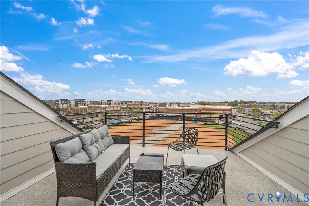 412 Quiet Breeze Alley, Chesterfield, VA 23113 Rooftop terrace with low-profile railings and a sloped siding wall