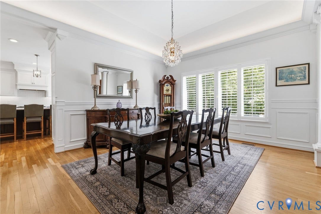 17 Quail Run Drive, Manakin Sabot, VA 23103 Dining Room with hardwood floors, plantation shutters