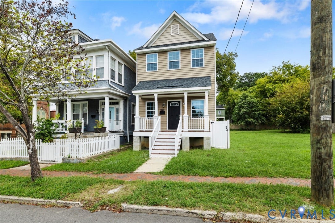 2002 Fairmount Avenue, Church Hill, Richmond, VA 23223 Two-story exterior with horizontal siding and an inviting front porch