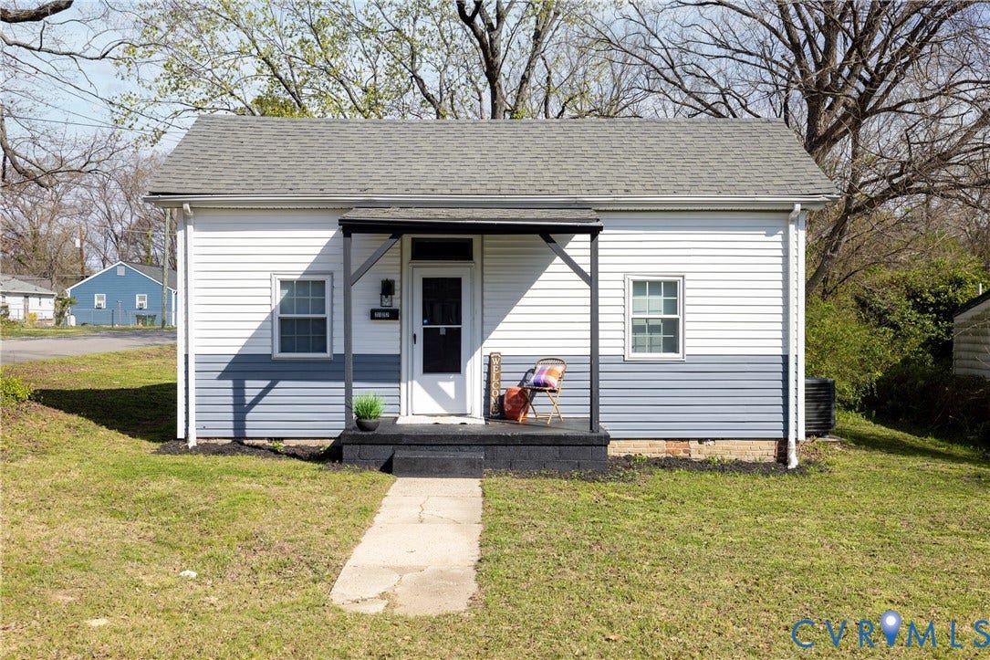 2127 Wright Avenue, Bellemeade, Richmond, VA 23224 Two-tone horizontal siding exterior with a covered porch
