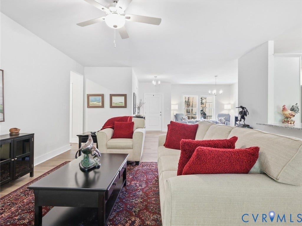 3102 Kensington Lane, Goochland, VA 23063 Recessed lighting, wood-finish flooring, and a ceiling fan with integrated lighting