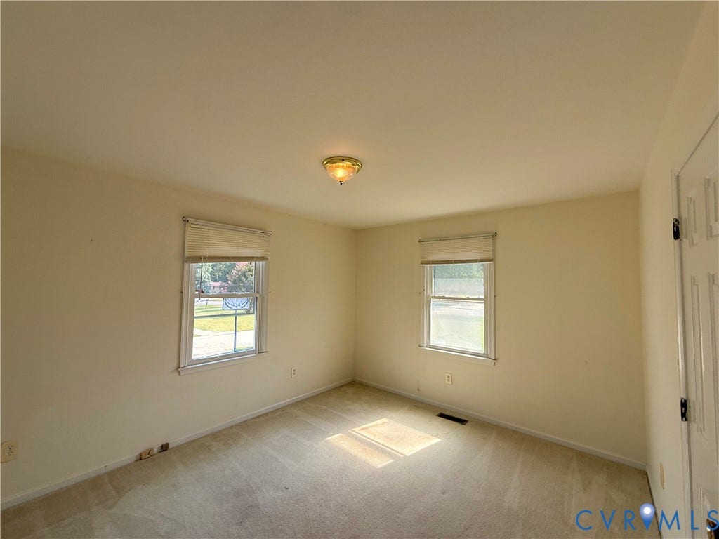 4512 Greenbriar Drive, Chester, VA 23831 Ceiling-mounted light fixture, two windows, wall-to-wall carpeting