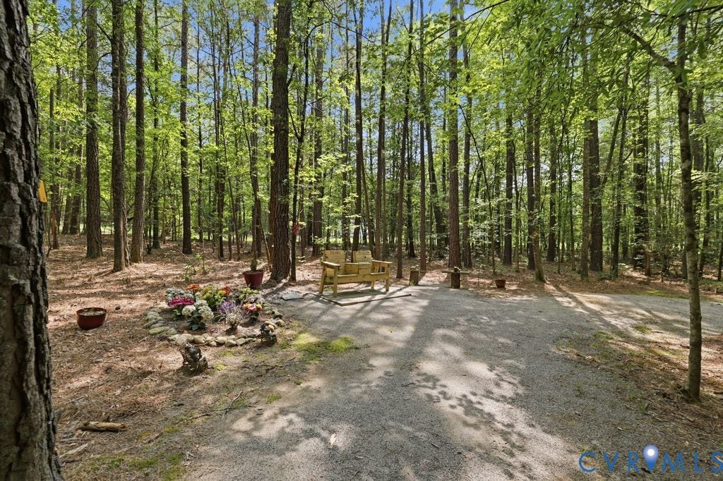 13114 Spring Road, Barr Brook Farms, Rockville, VA 23146 Wooded grounds with mature trees and a gravel path