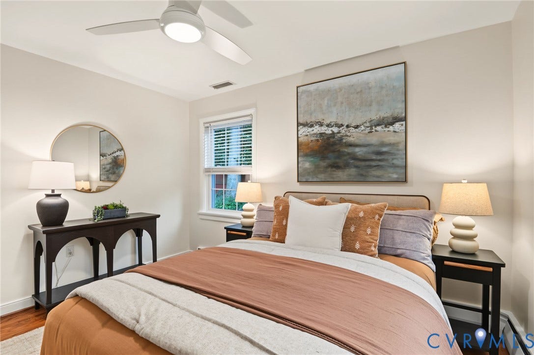 3353 Warner Road, Stratford Hills, Richmond, VA 23225 Hardwood flooring, recessed lighting, and a ceiling fan with integrated lighting