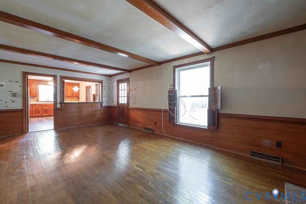 13830 Hailsham Circle, Salisbury, Midlothian, VA 23113 Exposed wood beam ceiling, wood-paneled walls, and wood-finish flooring