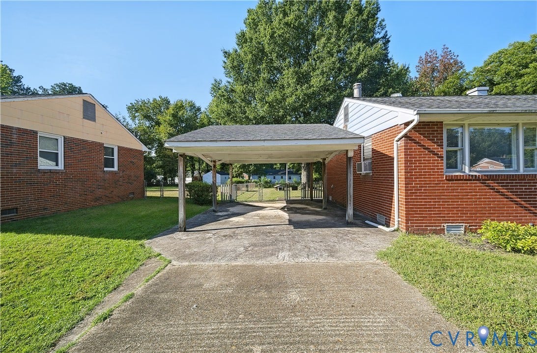 528 Duffton Road, Richmond, VA 23225 Brick exterior residence with a covered carport and a concrete driveway