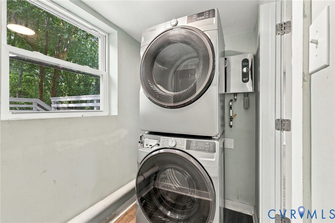 5824 Riverside Drive, Richmond, VA 23225 Stackable washer and dryer, tankless water heater, and double-hung window