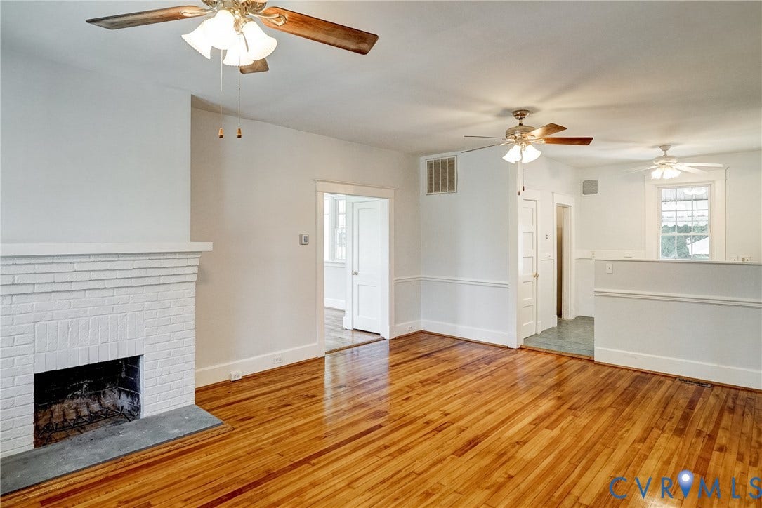 10024 Washington Road, Richmond, VA 23060 porch with white siding, screened windows, and an overhead light fixture