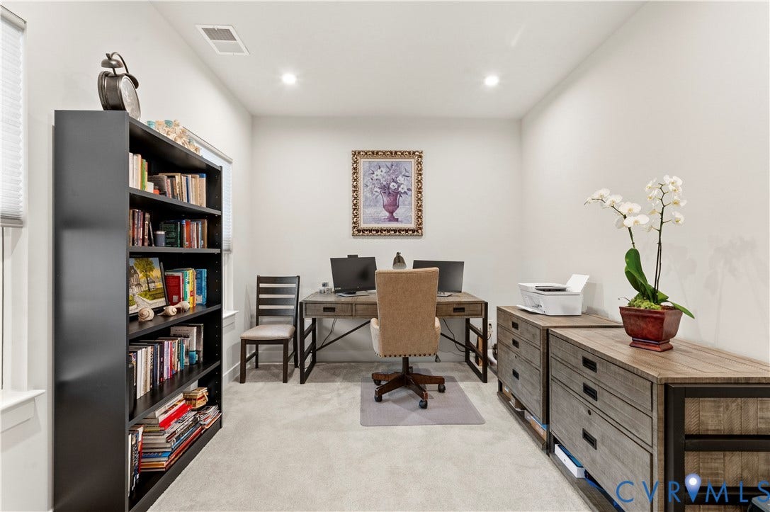 4837 Bacova Village Trail, Glen Allen, VA 23059 Recessed lighting illuminates neutral walls and light-toned carpeting