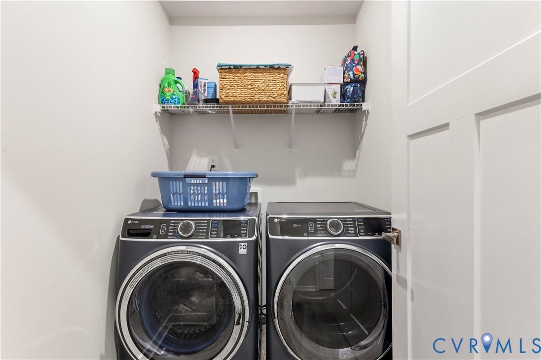 4837 Bacova Village Trail, Glen Allen, VA 23059 Dedicated laundry area with a wire storage shelf