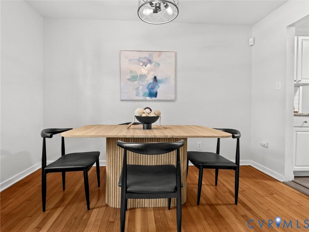 5112 Bethlehem Road, Libbie Mill Area, Richmond, VA 23230 Hardwood flooring with light-toned walls and a ceiling-mounted light fixture