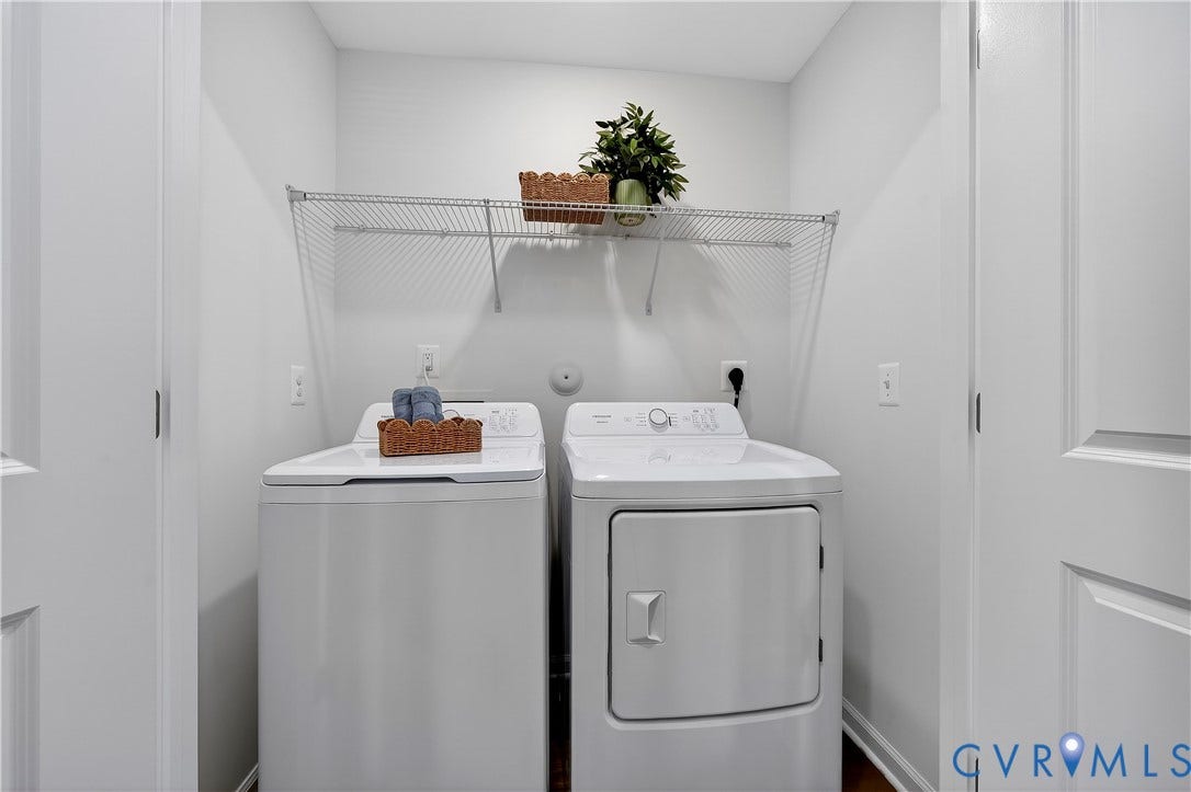 6126 Hull Street Road, Richmond, VA 23224 Dedicated laundry area featuring a wire storage shelf