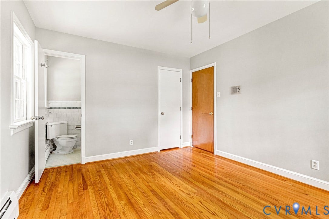 5215 Sprucewood Avenue, North Chesterfield, VA 23234 Hardwood flooring throughout, white trim, ceiling fan, and white painted walls