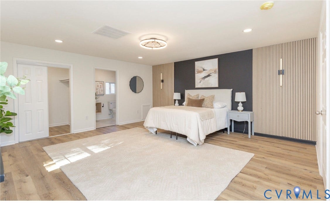 6015 Seaman Road, Westover, Richmond, VA 23225 Wood-finish flooring throughout, recessed lighting, and a modern overhead light fixture