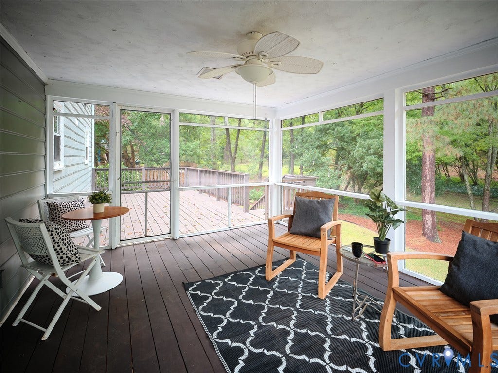 1708 Windingridge Court, Henrico, VA 23238 The screened porch is also connected to the newly stained elevated deck.