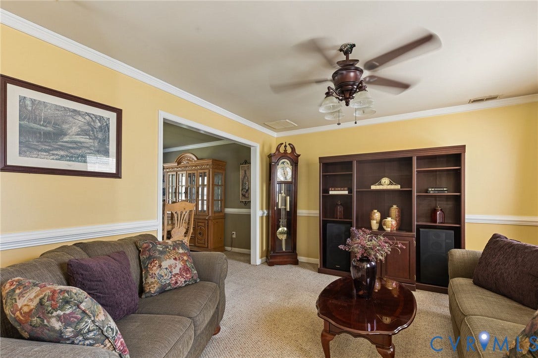 14119 Kentwood Forest Drive, Kentwood Forest, Chester, VA 23831 Crown molding and chair rail detailing