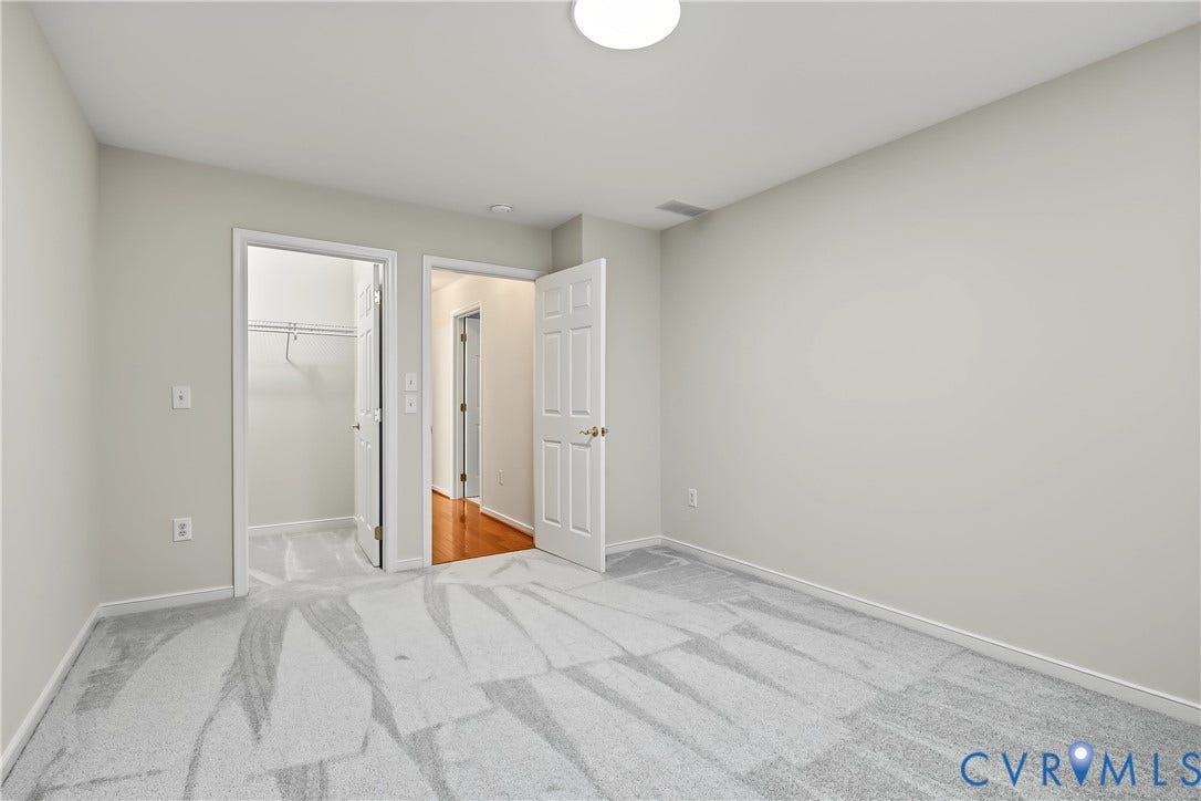 2nd Floor Bedroom 3 Featuring a Walk-In Closet.