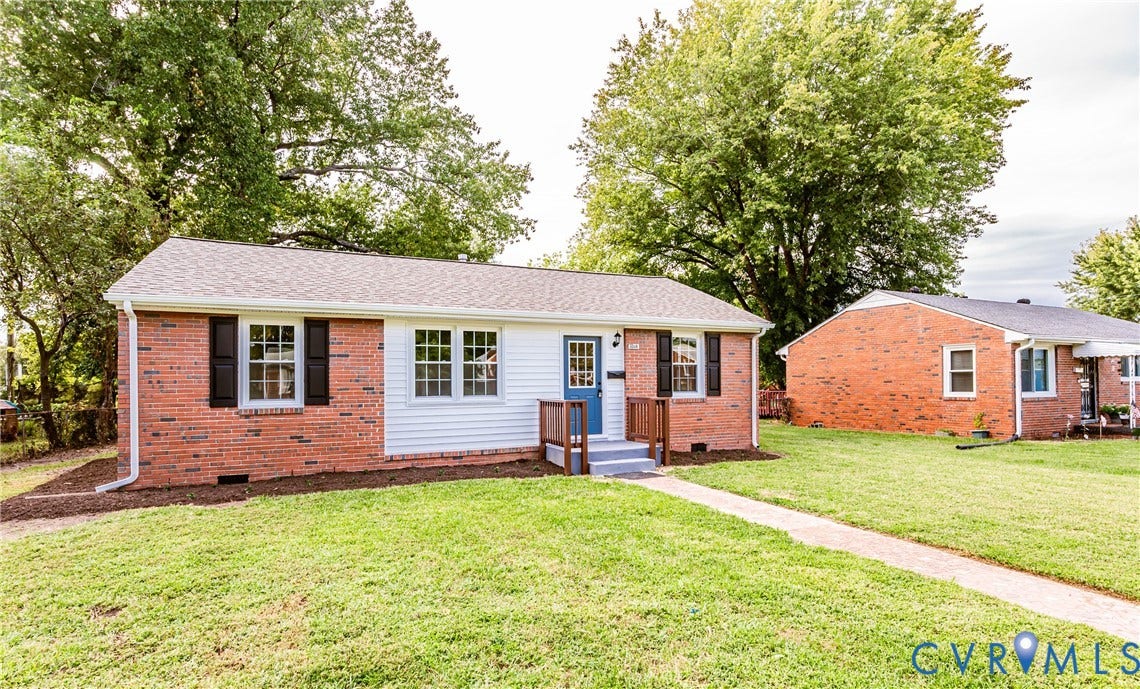 1608 Bryan Street, Richmond, VA 23223 Brick exterior with white siding accents