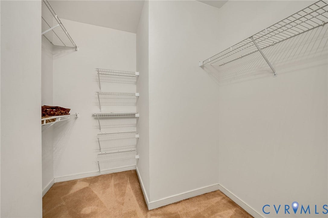 3005 Wiltonshire Drive, Richmond, VA 23233 Walk-in closet featuring wire shelving and carpet flooring