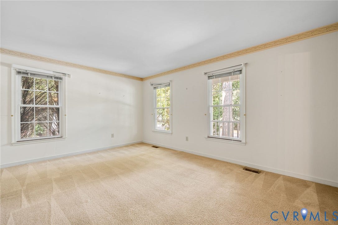 3005 Wiltonshire Drive, Richmond, VA 23233 Carpeted flooring, multiple windows, and crown molding
