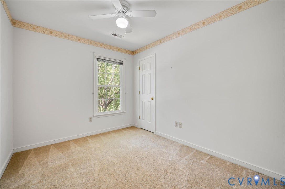 3005 Wiltonshire Drive, Richmond, VA 23233 Carpeted flooring, white interior walls, and a ceiling fan