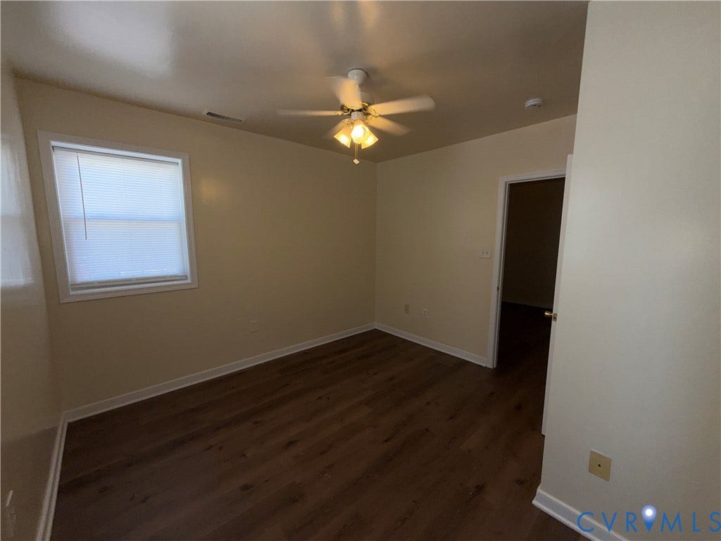 114 S Addison Street, #Upper, Richmond, VA 23220 Bedroom #1 with ceiling fan