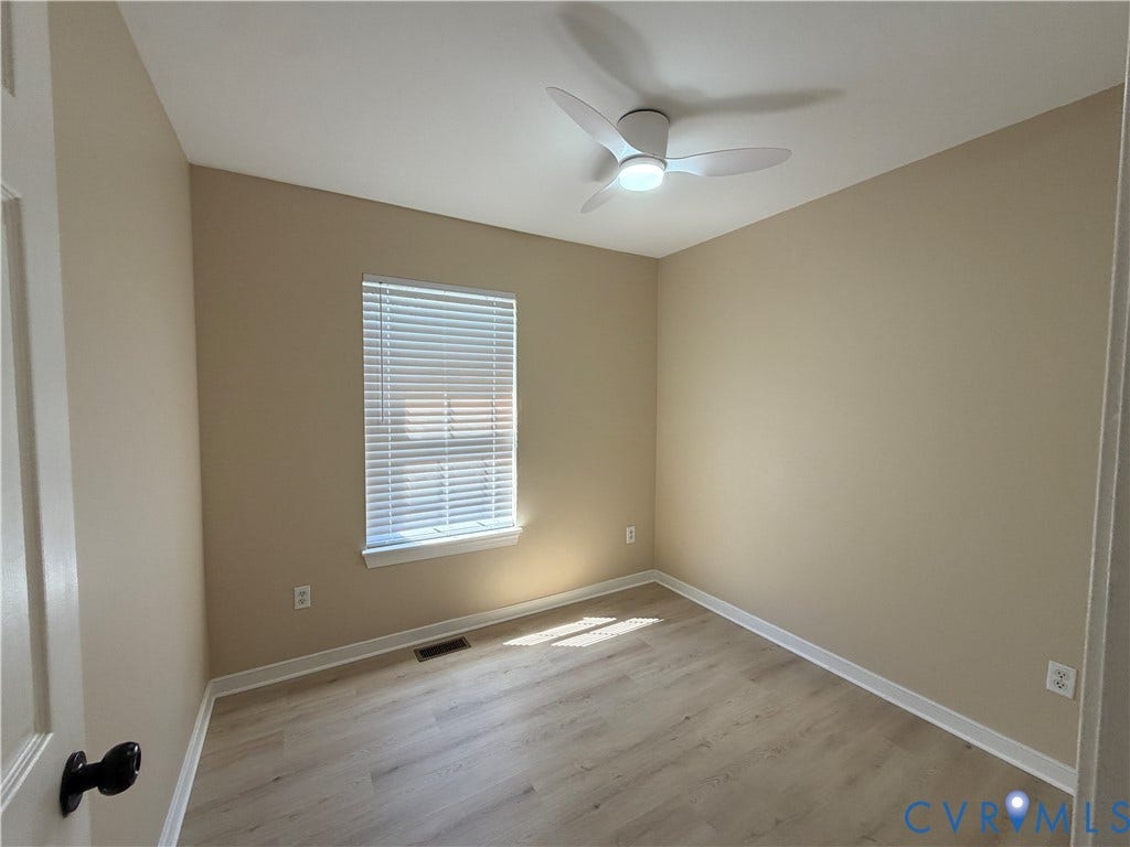 1838 Timberly Waye, Henrico, VA 23238 Bedroom #2 with new flooring, ceiling fan and new blinds!