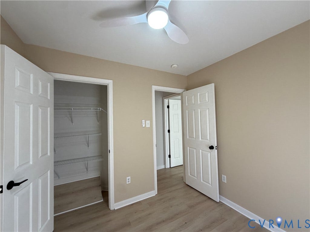 1838 Timberly Waye, Henrico, VA 23238 Bedroom #2 with new flooring, ceiling fan and new blinds!
