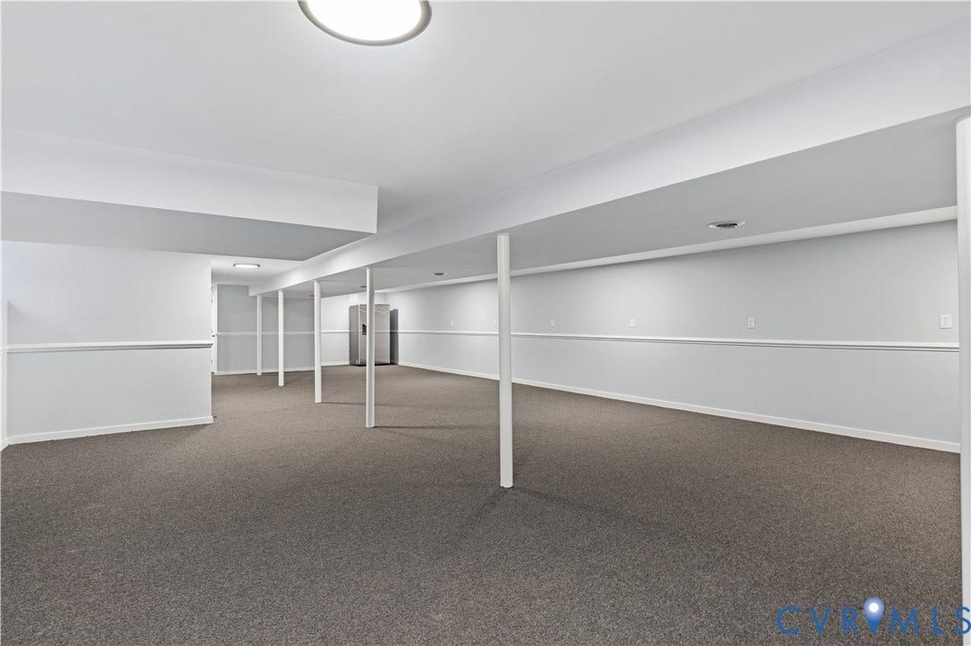 5221 Ecoff Avenue, Chester, VA 23831 Open finished basement with recessed lighting and carpeted flooring