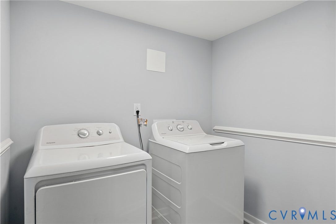 5221 Ecoff Avenue, Chester, VA 23831 Laundry area with light gray walls and white trim