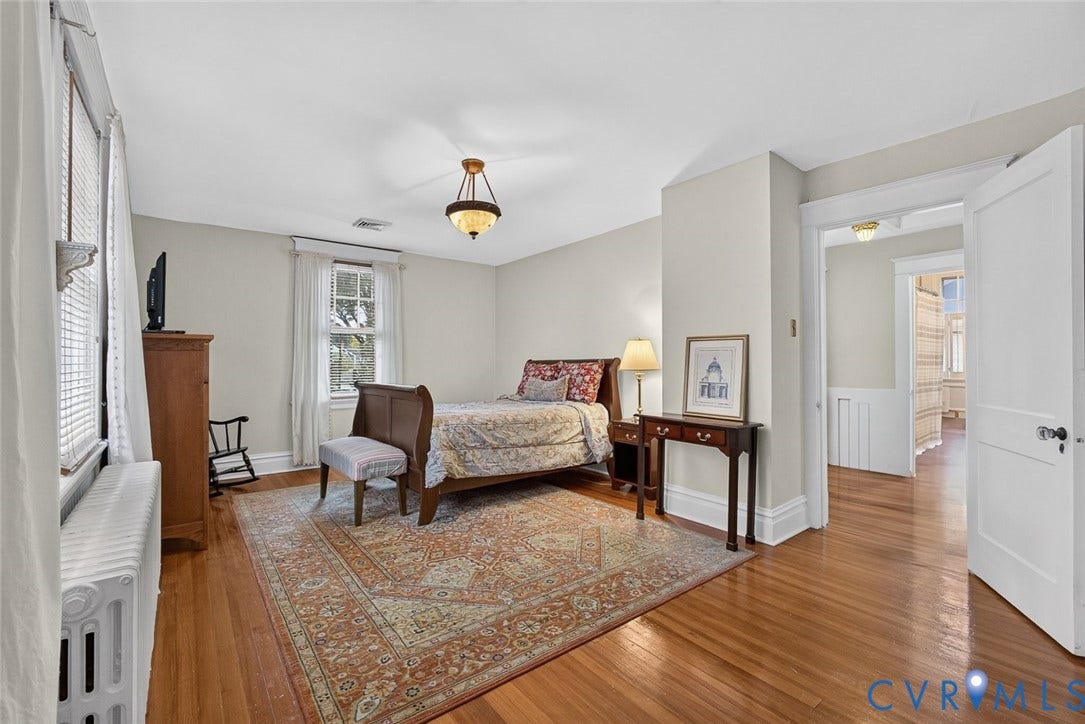 3812 Fauquier Avenue, Bellevue, Richmond, VA 23227 Hardwood flooring, painted walls, window with blinds, overhead light fixture, white trim