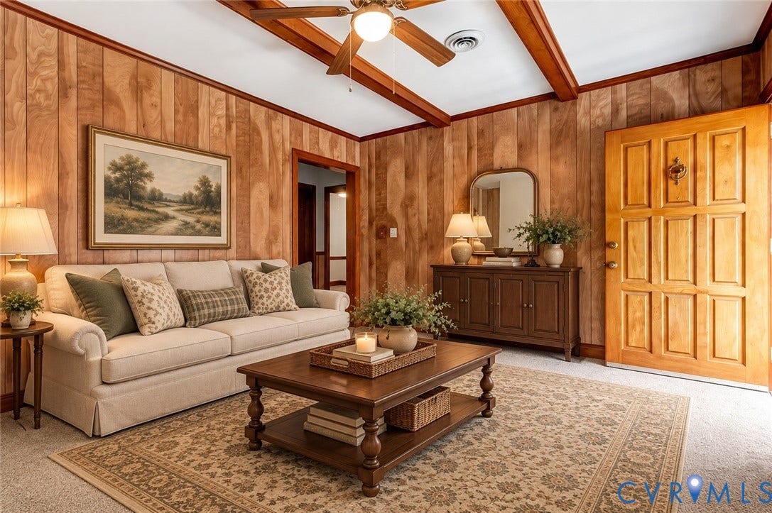 2503 Carlisle Avenue, Henrico, VA 23231 Paneling walls featuring exposed wood beams