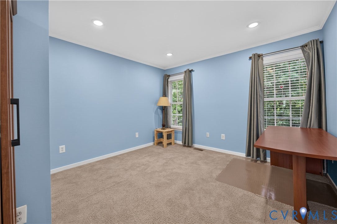 9516 Hungary Woods Drive, Henrico, VA 23060 Wall-to-wall carpeting and two windows with blinds and window treatments