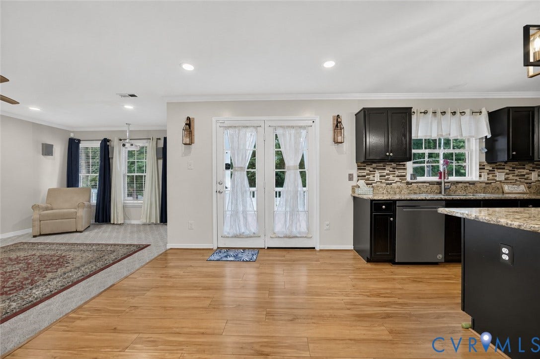 9516 Hungary Woods Drive, Henrico, VA 23060 White French doors leading to outdoor deck