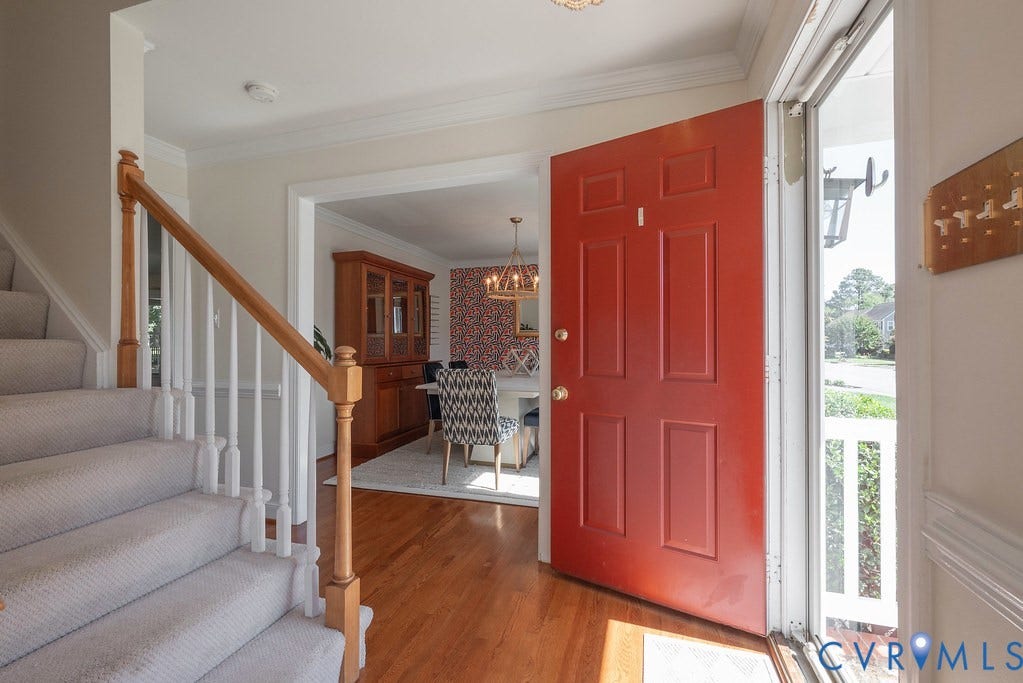 Hardwood flooring and crown molding