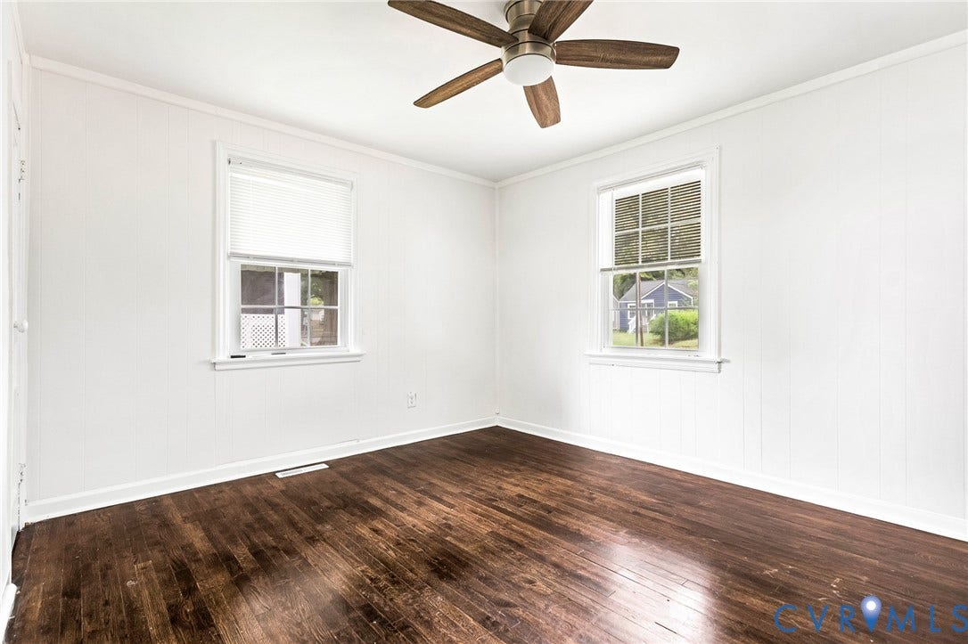 3504 Meadowbridge Road, Richmond, VA 23222 First Floor Bedroom 1. Ceiling Fan with Remote.