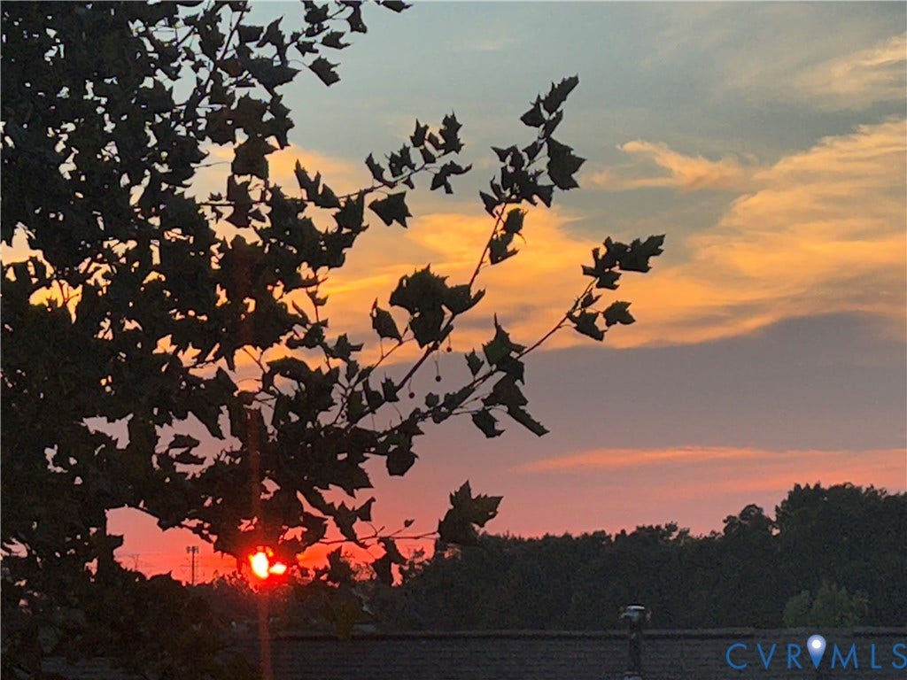 644 Abbey Village Circle, Midlothian, VA 23114 Sunset View from Deck